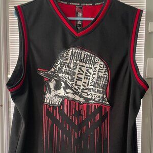 Men's Metal Mulisha size Large , red and black 100% polyester